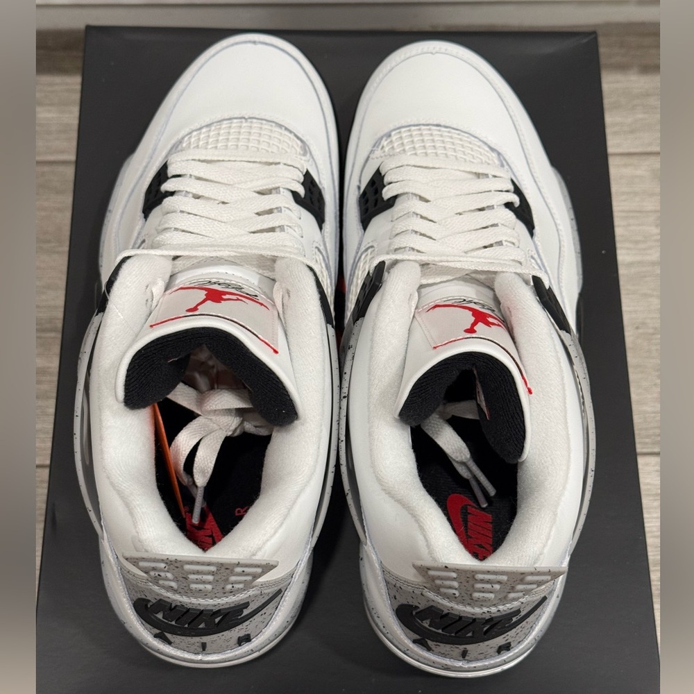 Air Jordan 4 Retro OG White Cement FV5029-100 Summit Fire Red Tech Grey Black 12 - Picture 6 of 12
